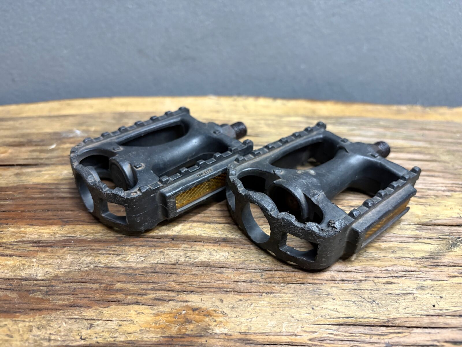 Kids Black Flat Plastic Pedals with Reflectors
